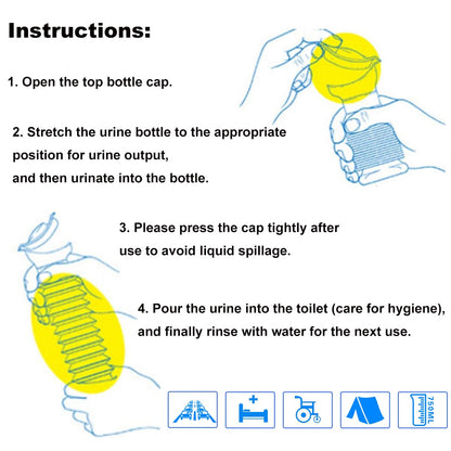 Collapsible Leakproof Urinal Bottle for Men & Women