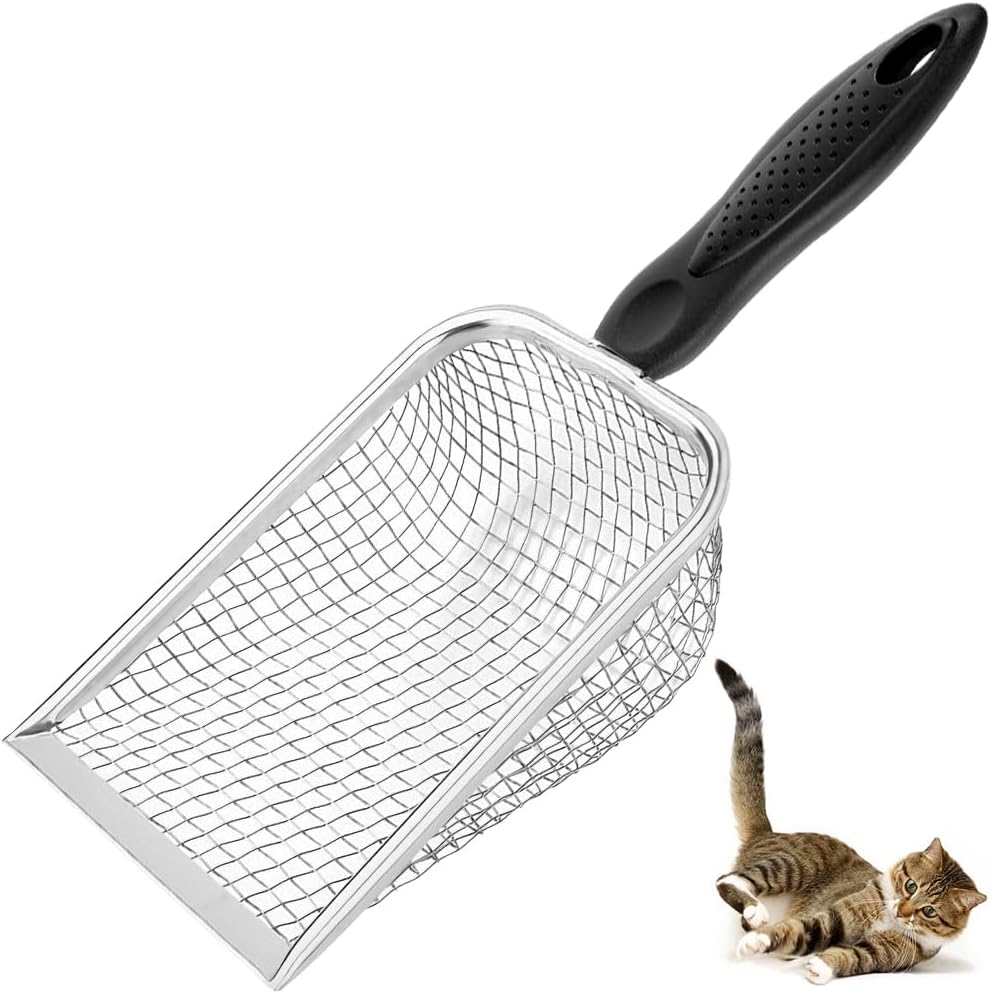 Stainless Cat Litter Scoop ,Easy to Clean Reptile Terrarium Sand Waste