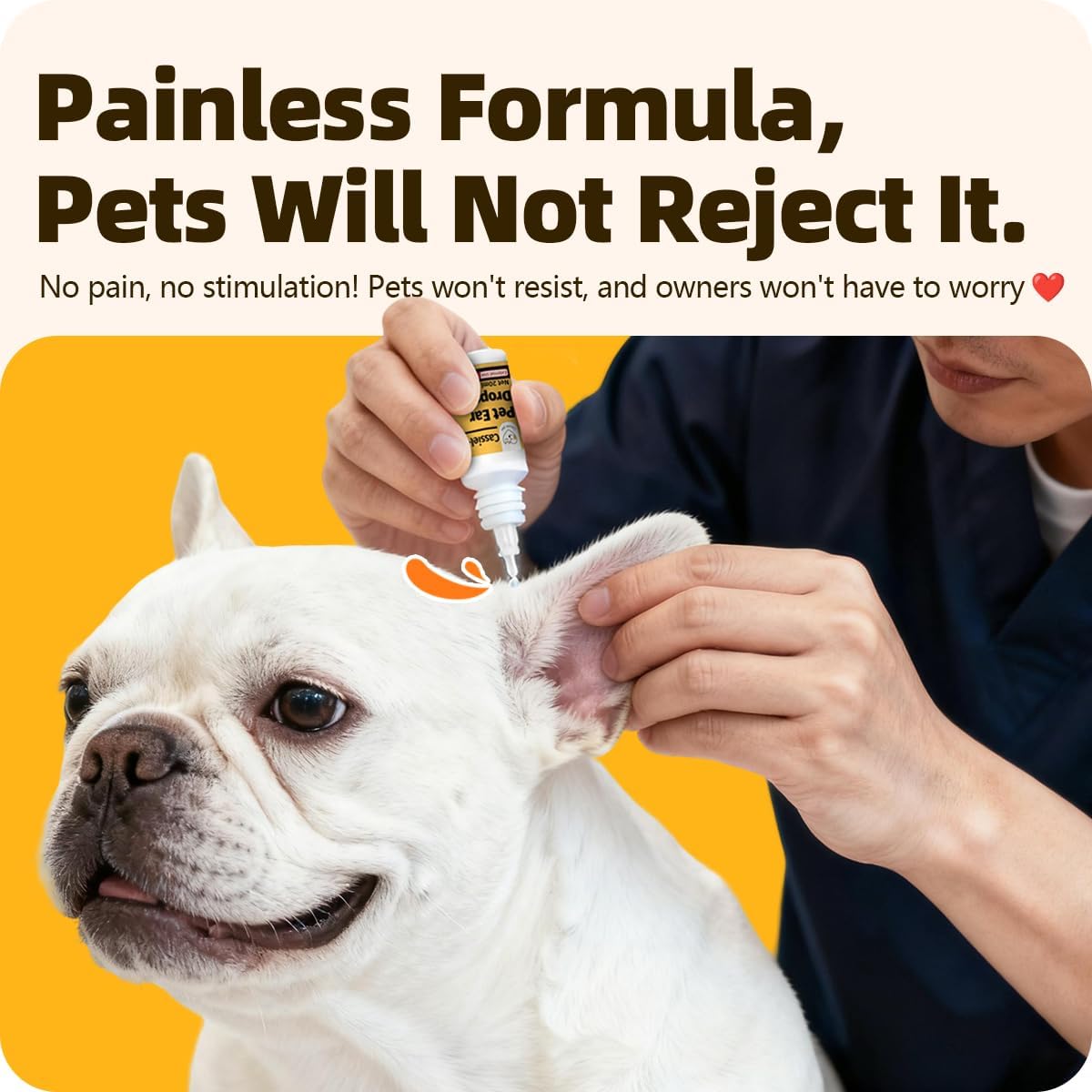 Pet Ear Drops for Ear Infection Treatment, Ear Mites Treatment, Dog Yeast Soothing Cleansing, Ear Wax Removal
