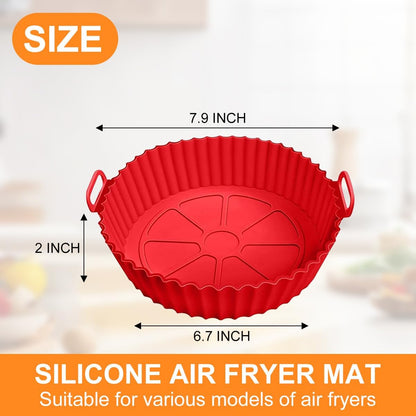 2pcs Air Fryer Silicone Liners for 3 to 5 Qt Air fryer Oven Reusable Baking Tray