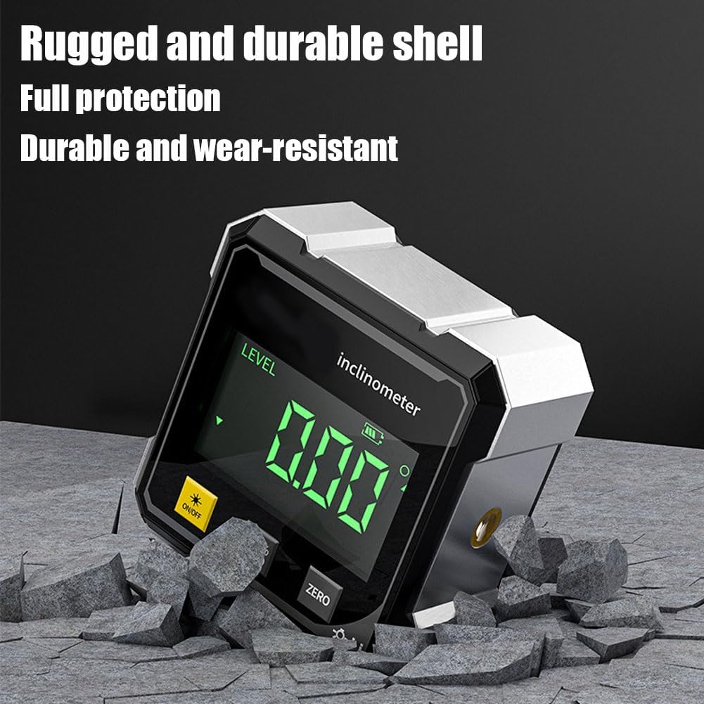 Dual-laser Digital Angle 4×90° High-Precision Level with LED Display, Magnetic Base