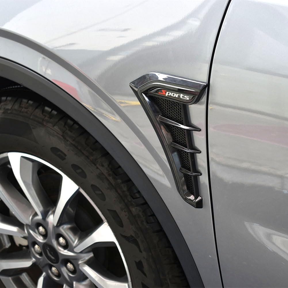 2PCS Car Fender Side Vents, Self-Adhesive Sporty Vehicle Exterior Trim Modification Kit Universal for Most Cars