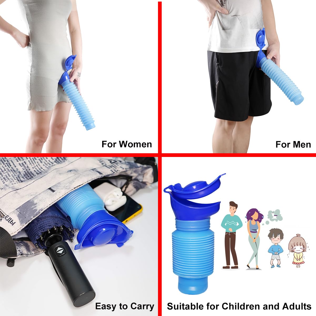 Collapsible Leakproof Urinal Bottle for Men & Women