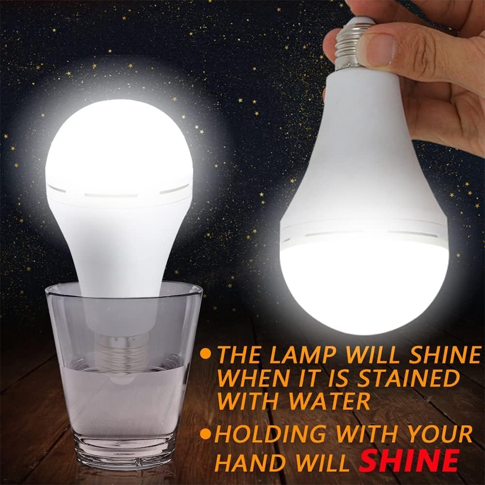 2Pcs/set Rechargeable Light Bulbs Battery Operated Powered Backup