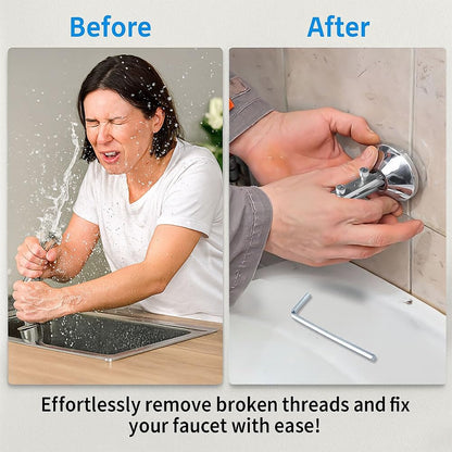 Broken Pipe Extractor Tool for Damaged Bolt and Faucet Removal, Pipe Screw Remover and Easy Out Valve Extractor Set