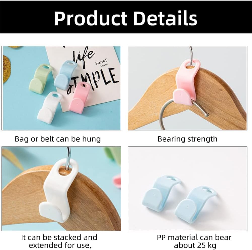 10pcs Clothes Hanger Connector Hooks - Plastic Cascading Hangers Saving Organizer Hanger Hooks for Heavy Duty Clothes