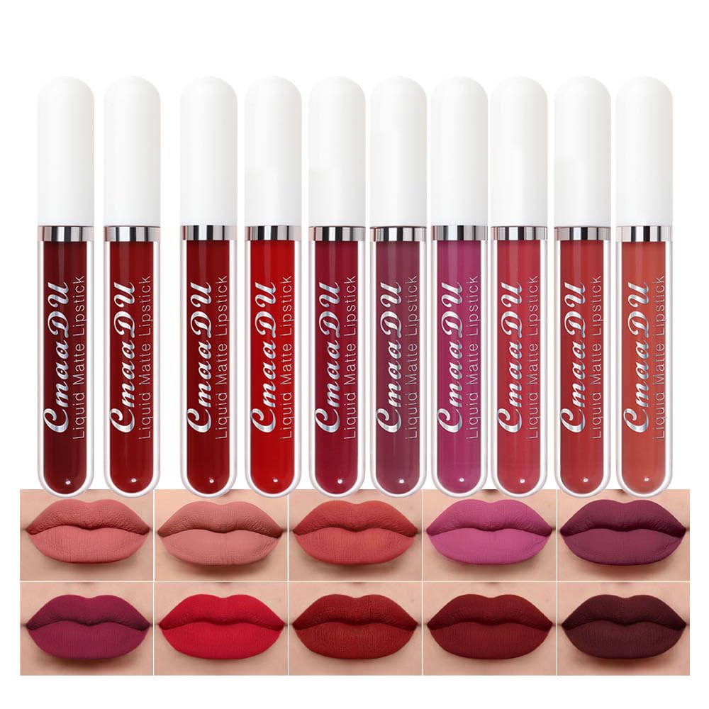 10Pcs/set Liquid Matte Set Long Lasting Lipstick 24 hour Waterproof Lip Gloss