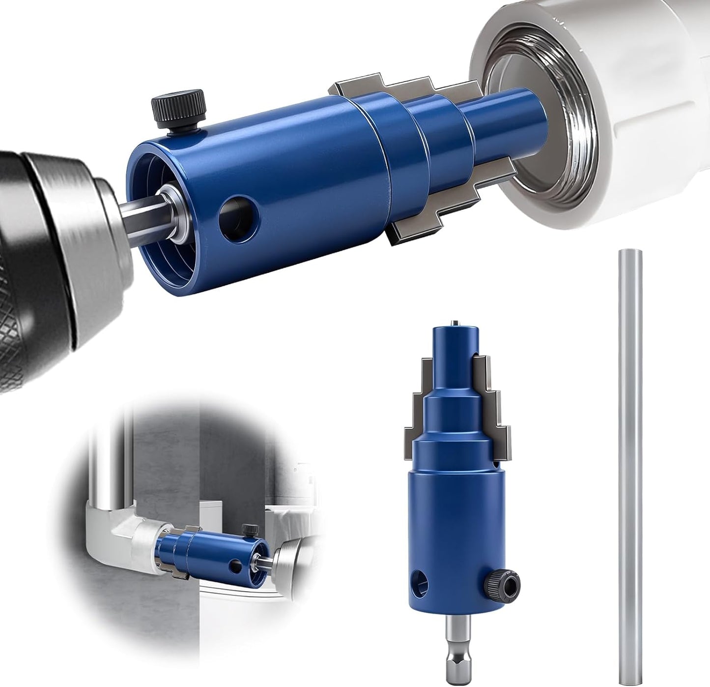 New Broken Pipe Extractor Tool, 3 In 1 Electric Drill Manual Broken Pipe Valve Extractor Tool
