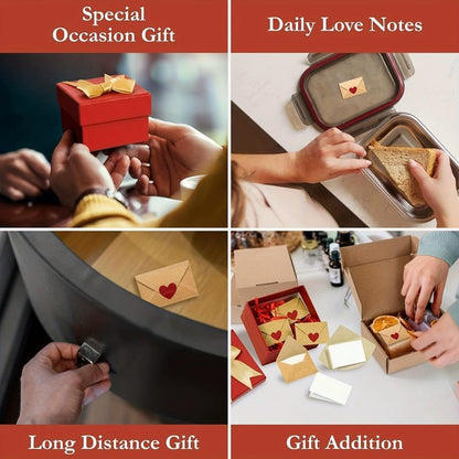 DIY Love Notes Box - 30pcs Mini Blank Cards & Envelopes Set