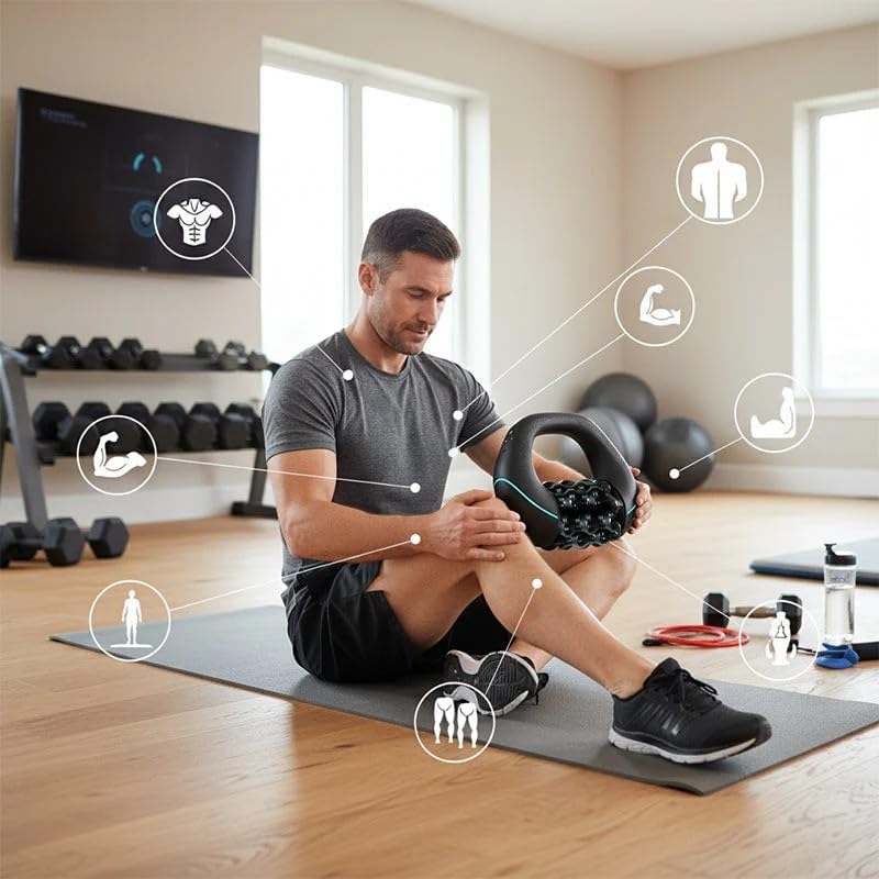 Electric Handheld Rolling Massager -  3-Speed Spin for Back, Shoulders, Legs