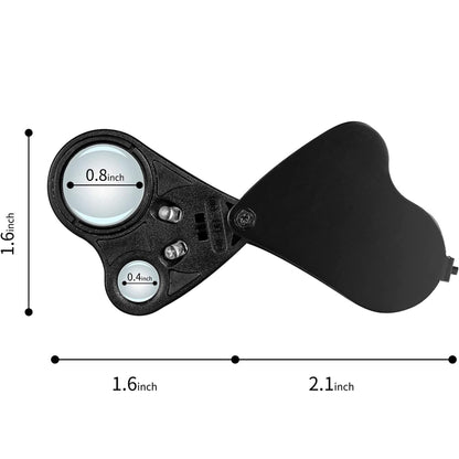 LED Jewelry Loupe 30x 60x Magnifying Glass with Light
