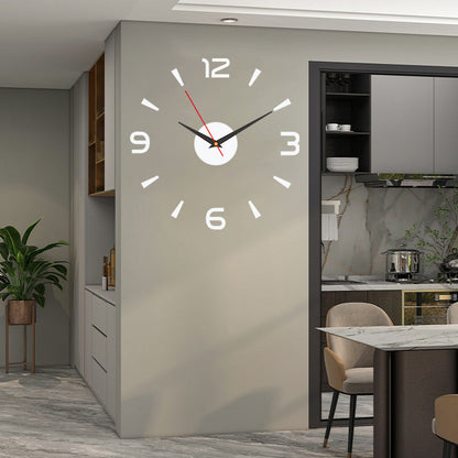 3D Luminous DIY Wall Clock Creative Design Mirror Surface Wall Decorative Sticker Watches