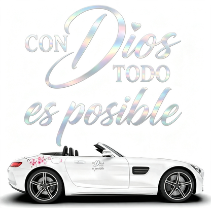 5PCS/SET Con Dios Todo Es Posible Spanish Inspirational Faith Decal Cute Durable Vinyl Sticker