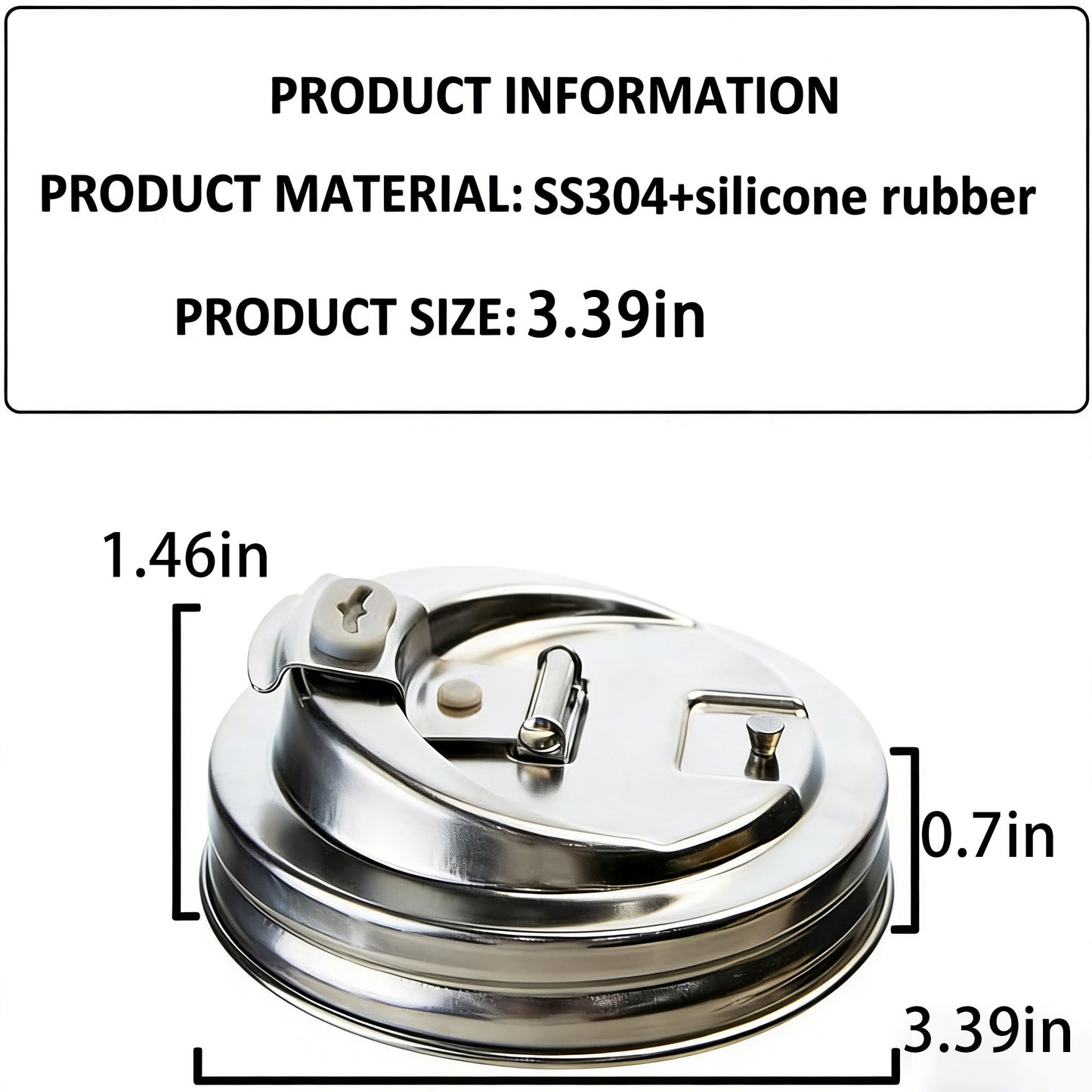 Anti Cracking Leak Proof Seal Stainless Steel Wide Mouth Mason Jar Drinking Lid