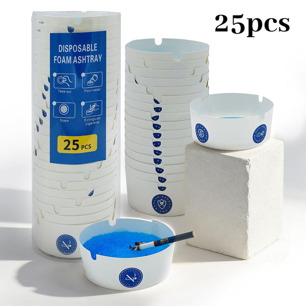 25Pcs Foam Paper Portable Disposable Thickened Smokeless Ashtrays
