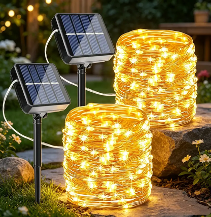 2pcs Outdoor solar string lights