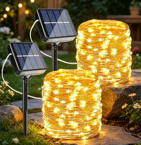 2pcs Outdoor solar string lights