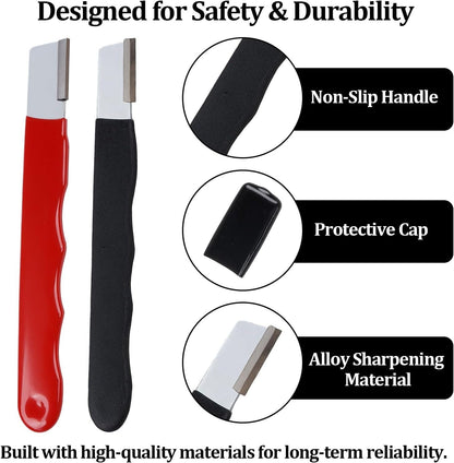 2PCS Pocket Blade Sharpener, Premium Wolfram Steel Garden Tool Sharpener