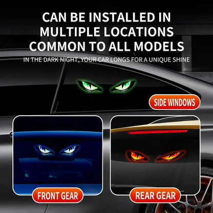 Wireless No Drill Solar and USB Powered Devil Eyes Warning Lights for Cars Windshield Rear Window