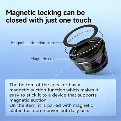 G300 Magnetic Bluetooth Speaker - Mini Portable Wireless with Colorful RGB Lights