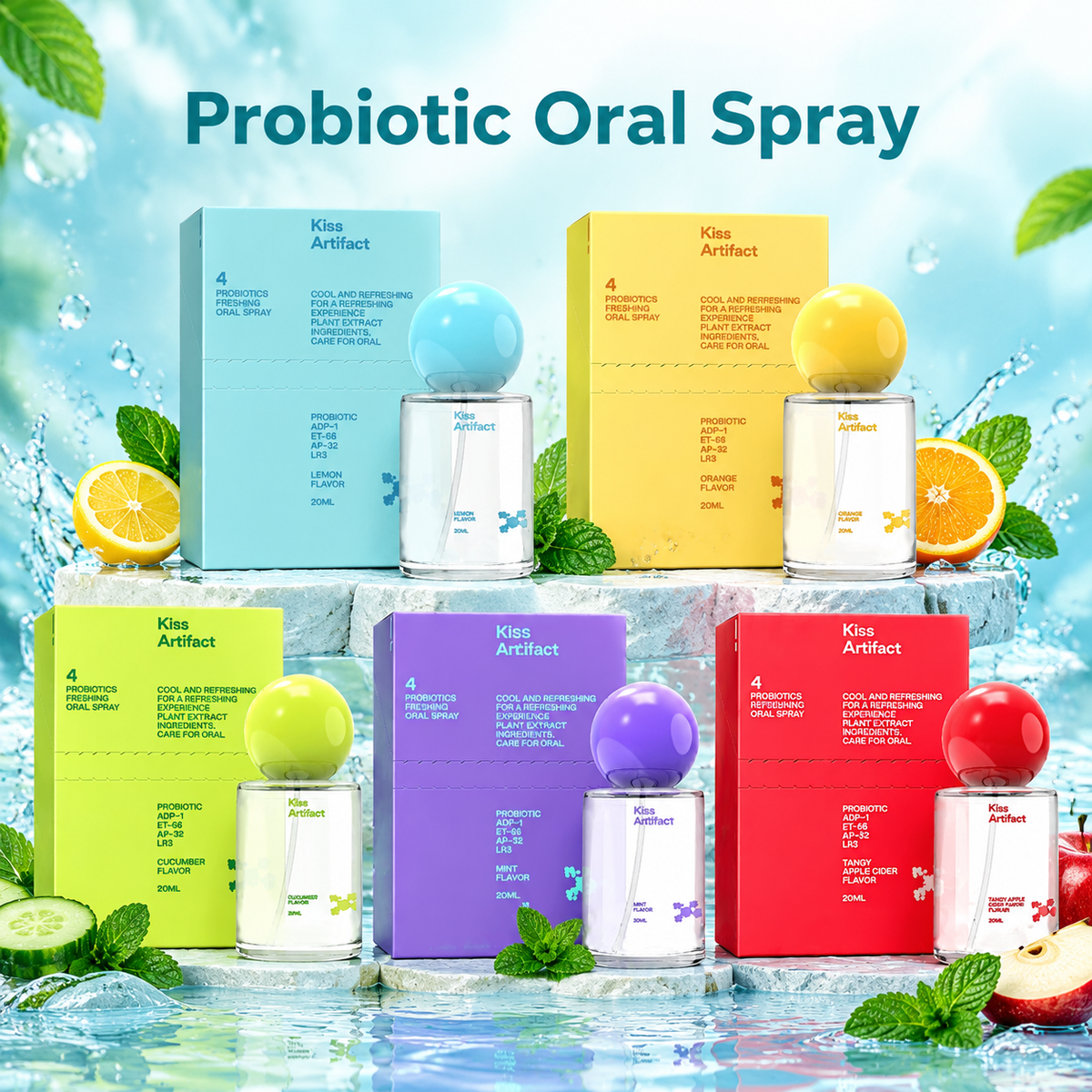 Probiotic Oral Spray for Long-Lasting Freshness, Alcohol-Free Travel-Sized Breath Spray