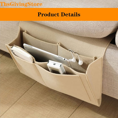 Bedside Caddy, 5 Pockets Felt Bedside Storage Organizer