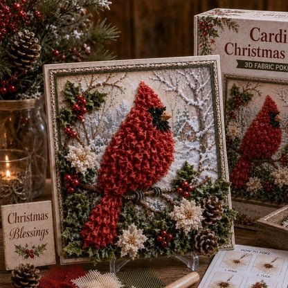 3D Christmas Fabric Poke Art Kit, DIY Snowman Embroidery Craft Kit
