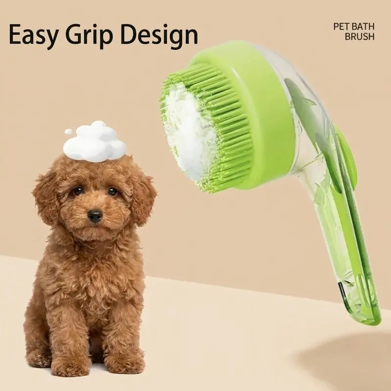 2026 New 2 in 1 Pet Bath & Grooming Brush with built-in soap dispenser for easy cleaning