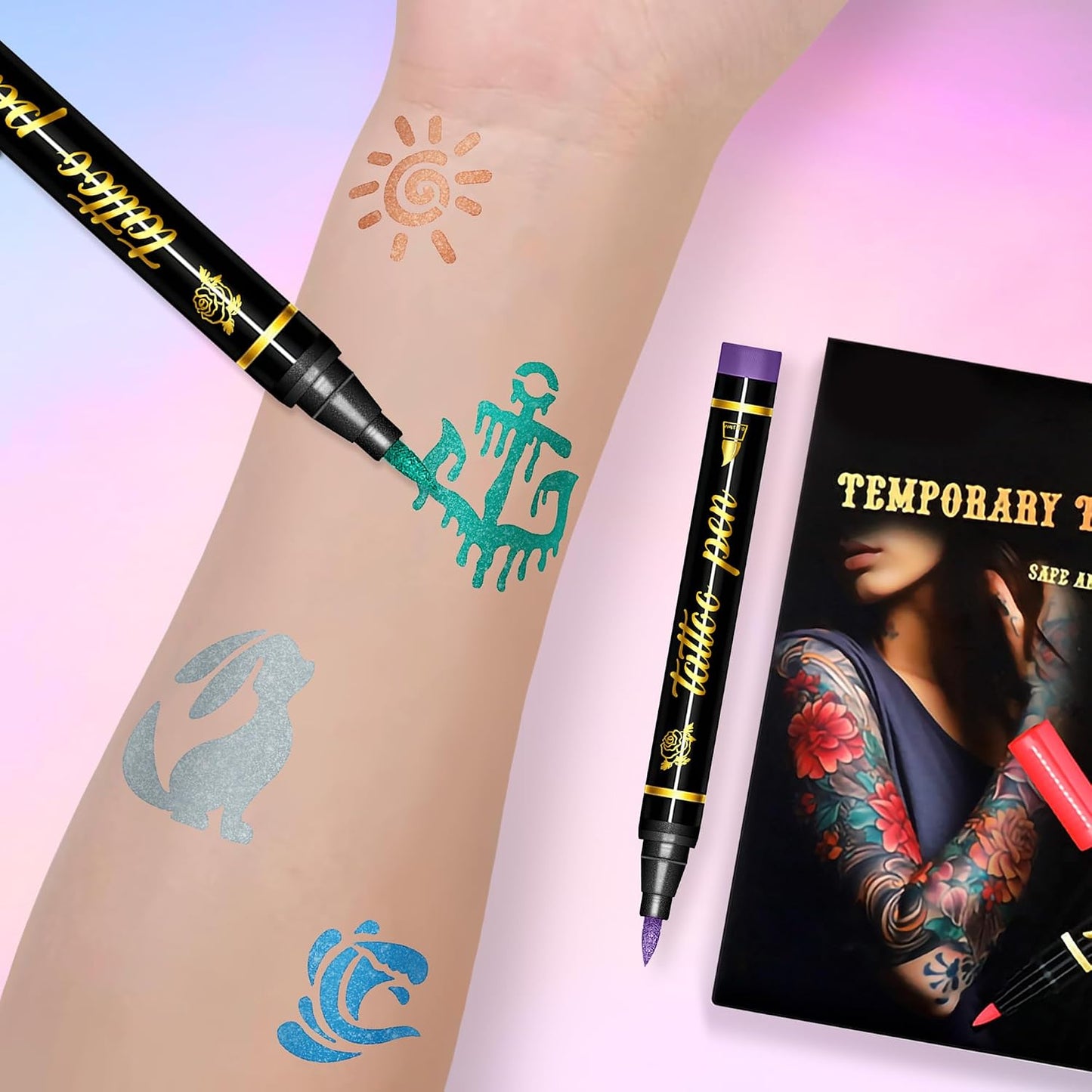 10PCS Temporary Tattoo Markers for Skin Set