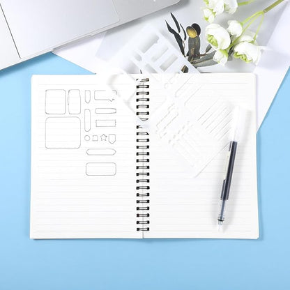 15-Pcs Journaling Stencil Set (4 x 7 inches) — Templates for Bullet Journals, Notebooks, Diaries, and Scrapbooks