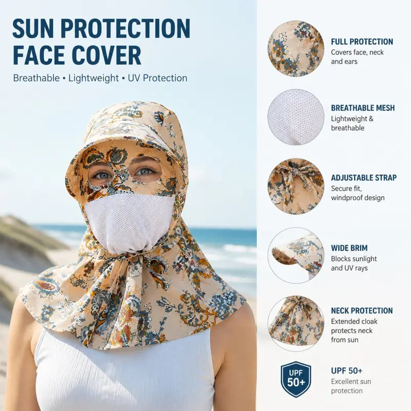 Women Full Face Neck Sun Protection Hat