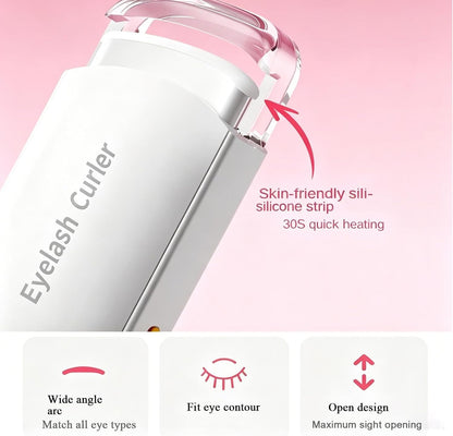 Heated Eyelash Curler with Thermosensitive Silicone Pad