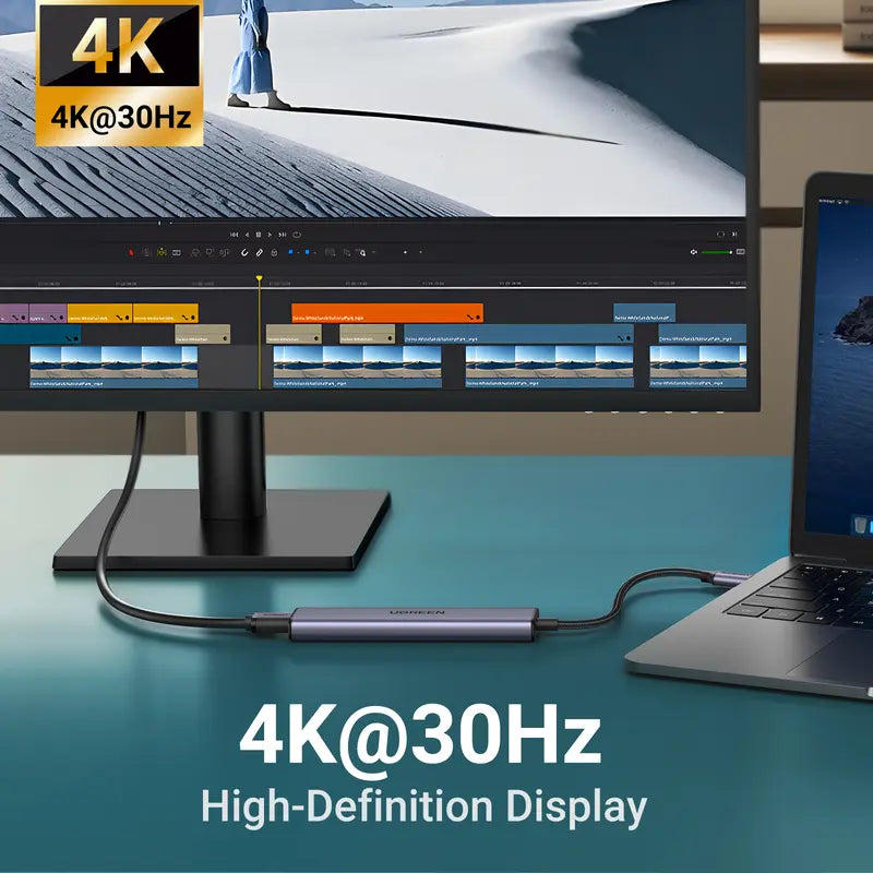 5-in-1 USB-C Hub, 4K HDMI Adapter（HDMI Cable Not Included) with 100W PD