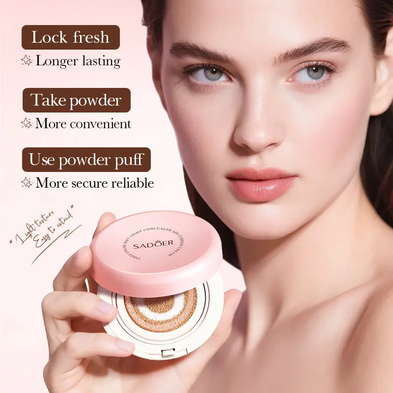 2PCS 3-Color Facial Concealer Air Cushion Cosmetics