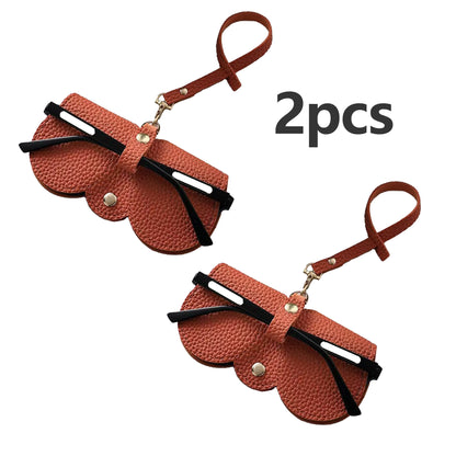 2Pcs Soft Glasses Bag for Women Men, Portable Leather Glasses Case for All Kinds of Glasses