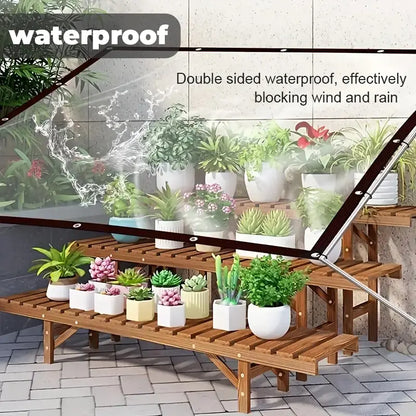8*10FT PE Heavy-Duty Waterproof Clear Tarps with Grommets
