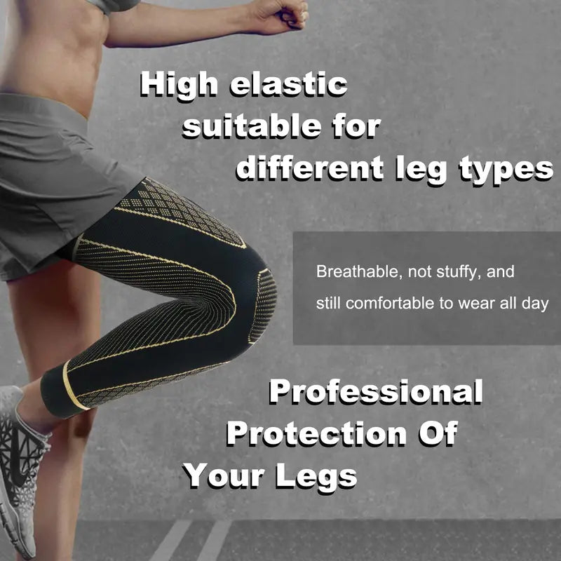Unisex Copper-Infused Full-Leg Compression Sleeve (20-30 mmHg)