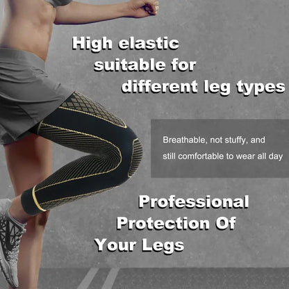 Unisex Copper-Infused Full-Leg Compression Sleeve (20-30 mmHg)
