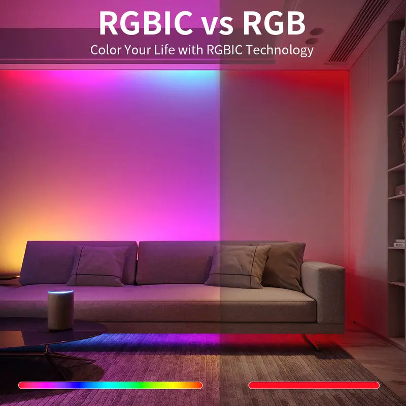 Upgraded Quality RGBIC LED Strip Lights - App & Remote Control