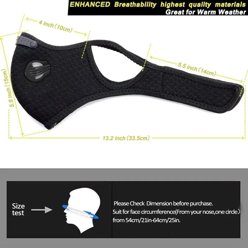 Carbon Filter Dust Mask Breathable | Reusable Detachable Adjustable