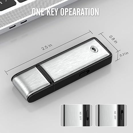 Portable USB Flash Drive Voice Recorder — HD, Noise-Canceling, Compact, and Portable Recording Device for Interviews and Meetings