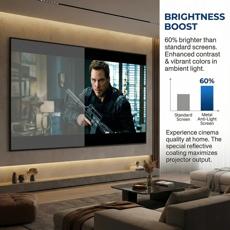 4K UHD Anti-Light Foldable Portable Projector Scree