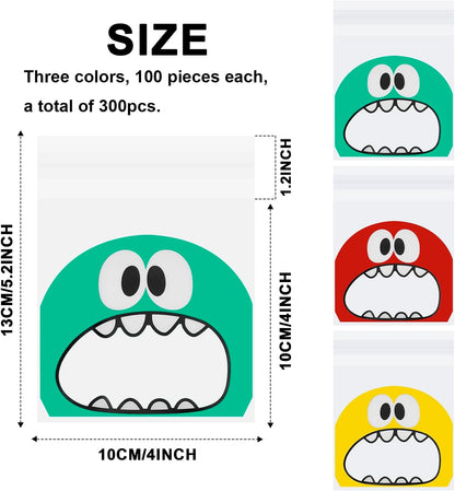 100PCS Cute Little Monster Self-Adhesive Bags