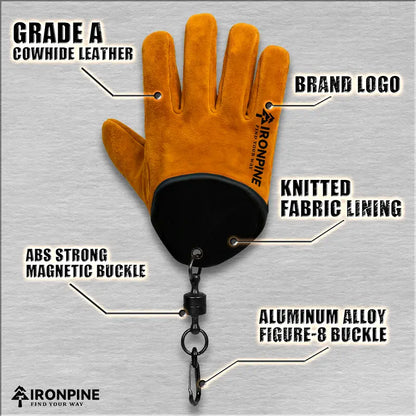 Magnetic Quick-Release Cowhide Work Gloves