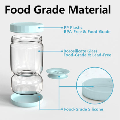 Pickle Jar with Strainer Flip,34oz Pickle Container