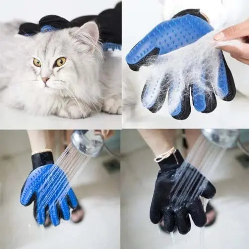 Pet Grooming Gloves, Upgrade Version with Enhanced 255 Silicone Grooming Tips