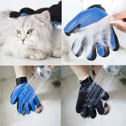 Pet Grooming Gloves, Upgrade Version with Enhanced 255 Silicone Grooming Tips