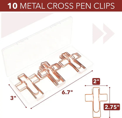 10PCS Mr. Pen- Metal Cross Pen Clips