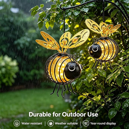 Hanging Solar Bee Light – Warm Amber Glow, Flicker-Free