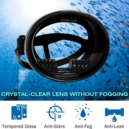 Snorkeling Gear for Adults - Anti-Fog Tempered Glass Mask